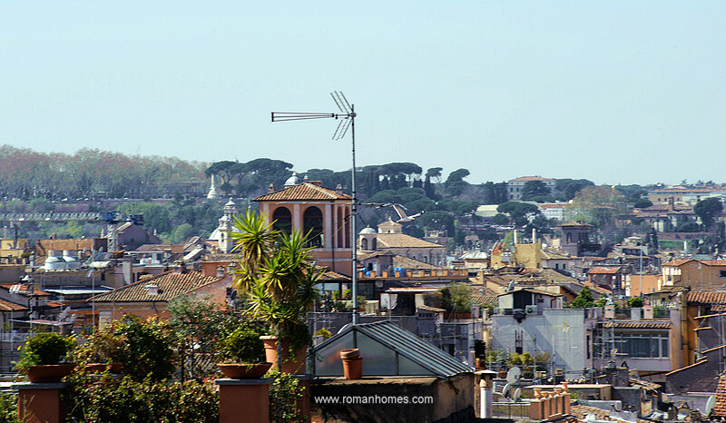 janiculum hill manfredi lighthouse seen from the Spanish Steps Seagulls penthouse
